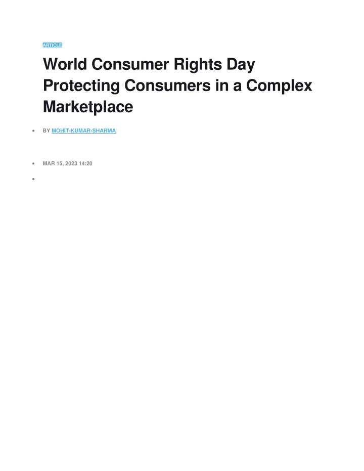 article world consumer rights day protecting