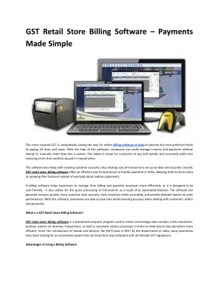 GST Retail Store Billing Software – Payments Made Simple