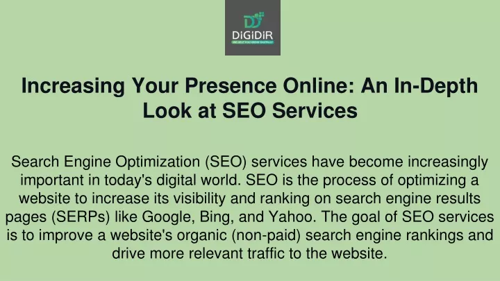 increasing your presence online an in depth look at seo services
