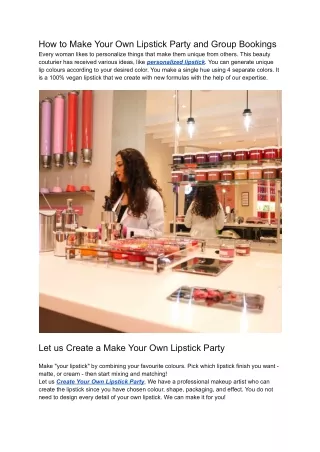 How to Make Your Own Lipstick Party and Group Bookings