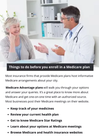 Things to do before you enroll in a Medicare plan