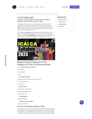 Complete CA Syllabus: Downloadable PDF for Aspiring Chartered Accountants