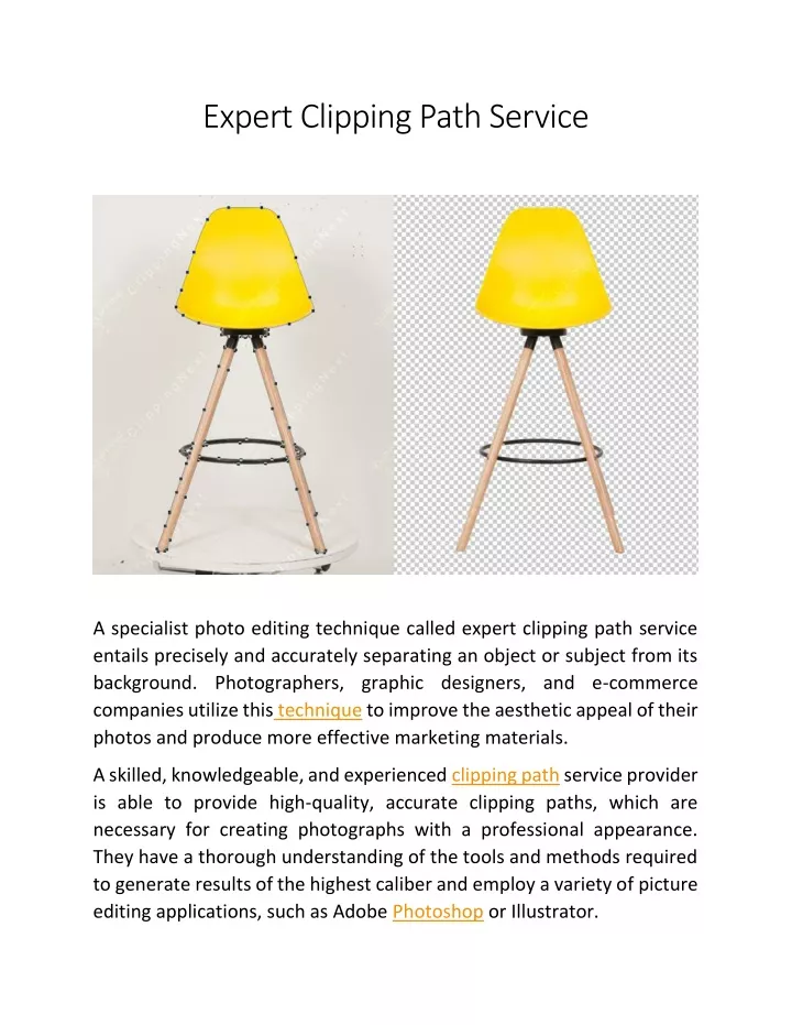 expert clipping path service
