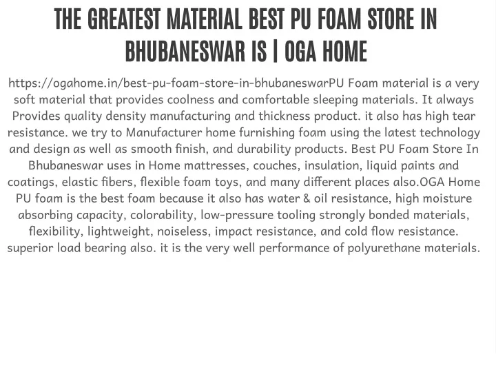 the greatest material best pu foam store