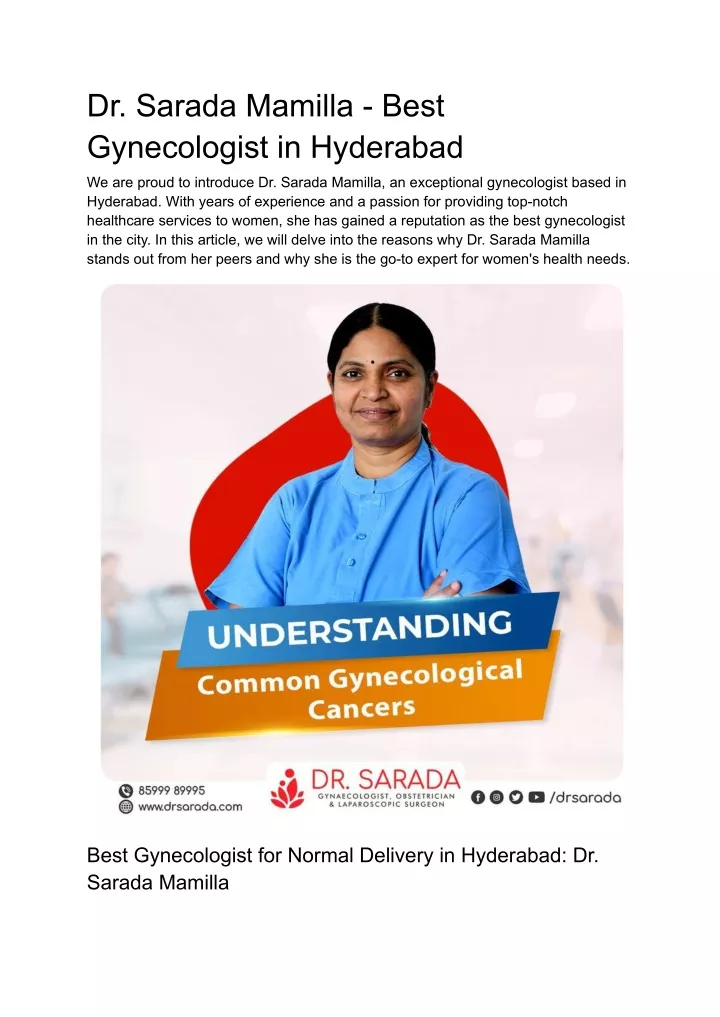 dr sarada mamilla best gynecologist in hyderabad