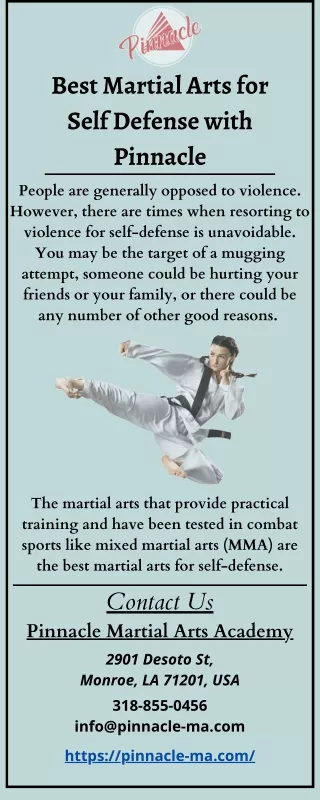 Best Martial Arts for Self Defense with Pinnacle