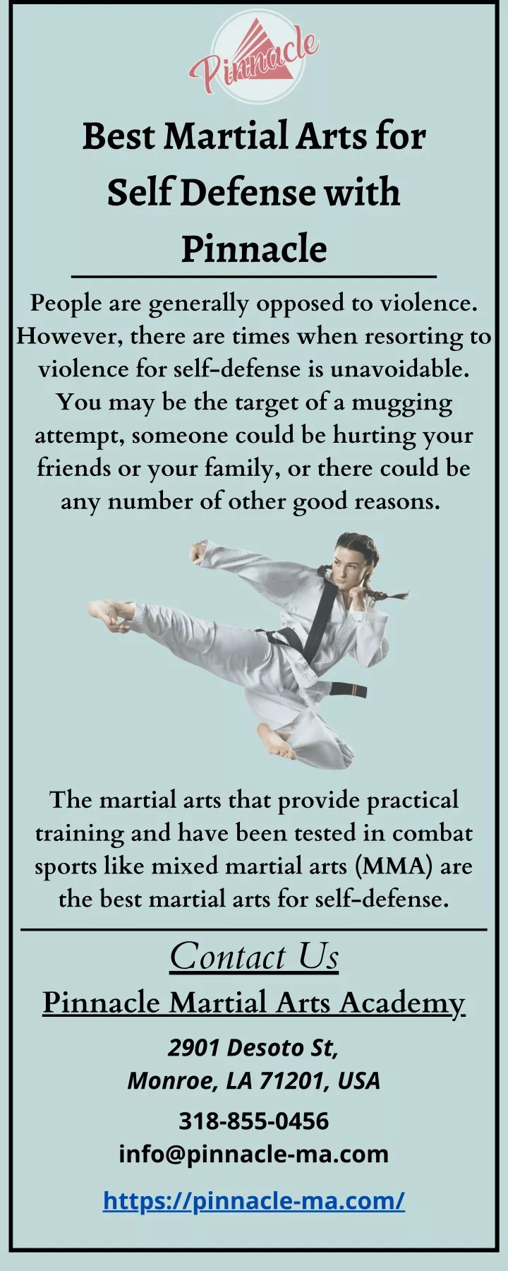 best martial arts for self defense with pinnacle