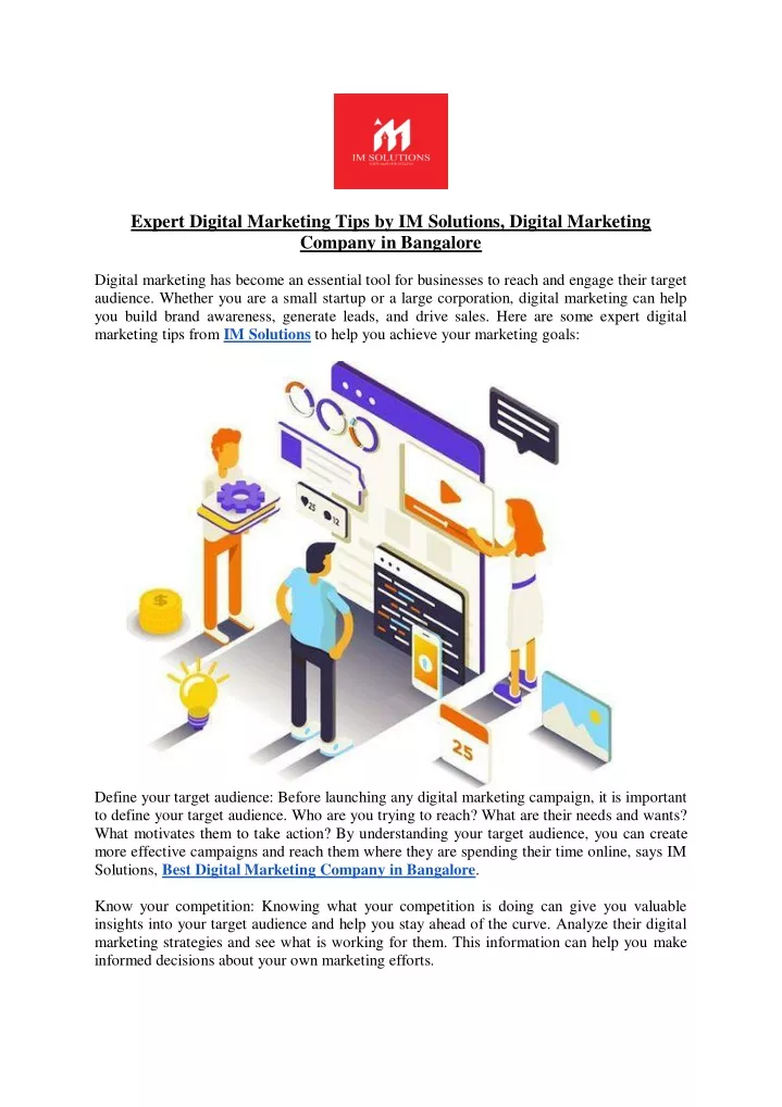 expert digital marketing tips by im solutions