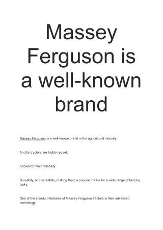 massey ferguson is a well known brand