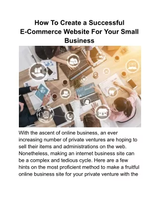 how to create a successful e commerce website