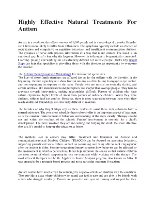 Highly Effective Natural Treatments For Autism (2)