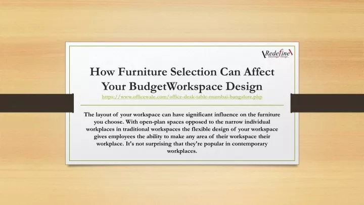 how furniture selection can affect your