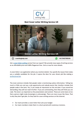 Best Cover Letter Writing Service UK