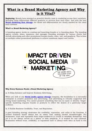 What is a Brand Marketing Agency and Why is it Vital?