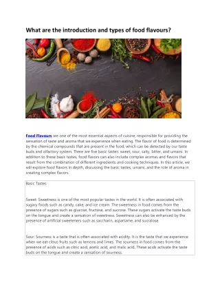 what are the introduction and types of food