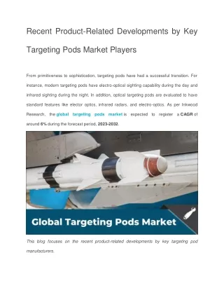 recent product related developments by key
