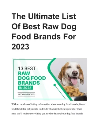 The Ultimate List Of Best Raw Dog Food Brands For 2023