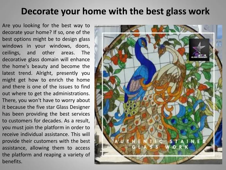 decorate your home with the best glass work