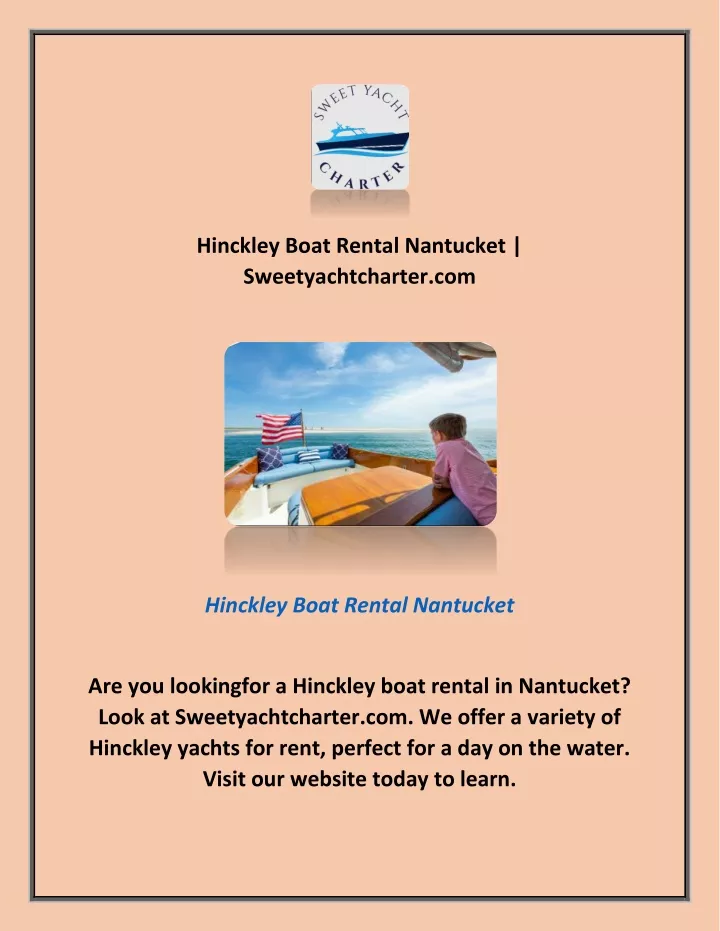hinckley boat rental nantucket sweetyachtcharter