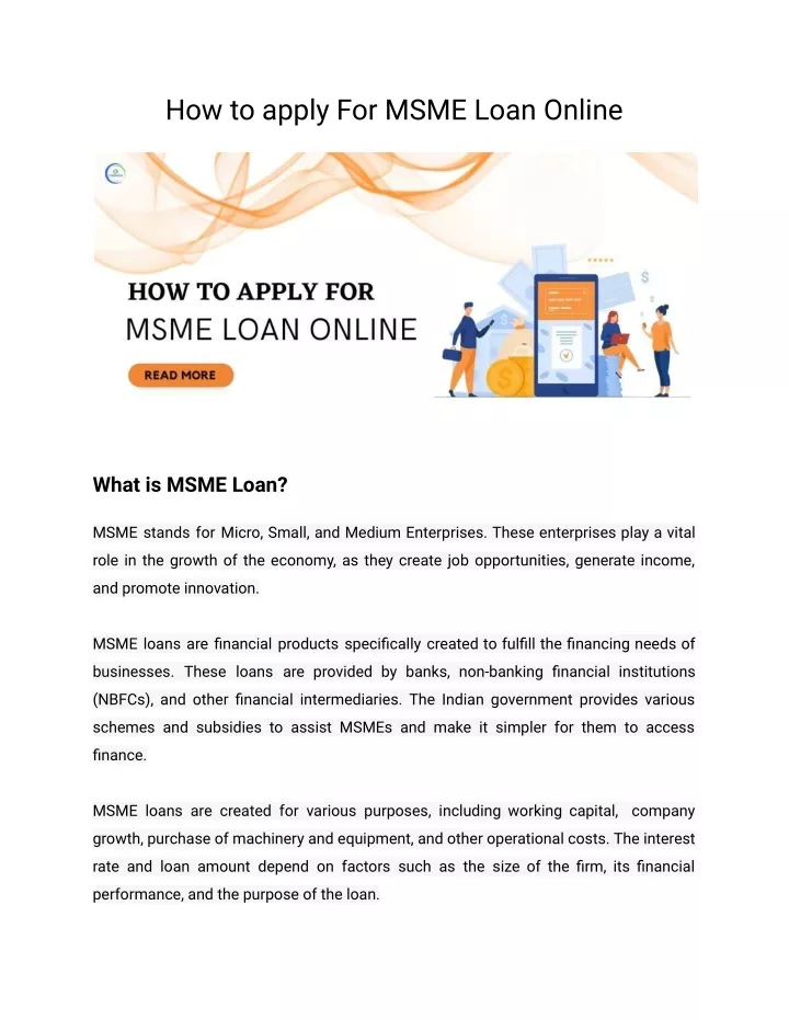 how to apply for msme loan online