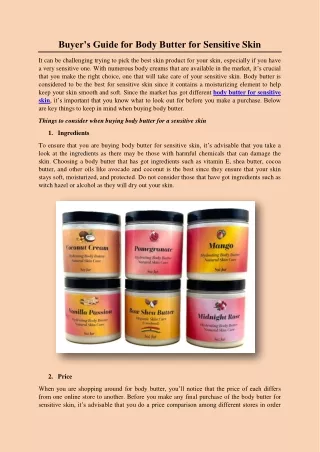 Buyer’s Guide for Body Butter for Sensitive Skin