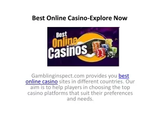 Best Online Casino-Explore Now