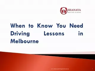 When to Know You Need Driving Lessons in Melbourne