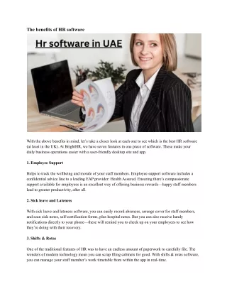 the benefits of hr software