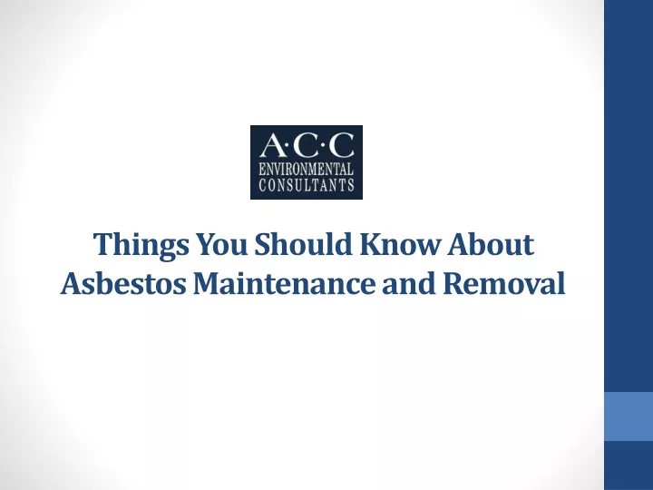 things you should know about asbestos maintenance and removal