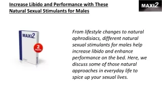 Increase Libido and Performance with These Natural Sexual Stimulants for Males