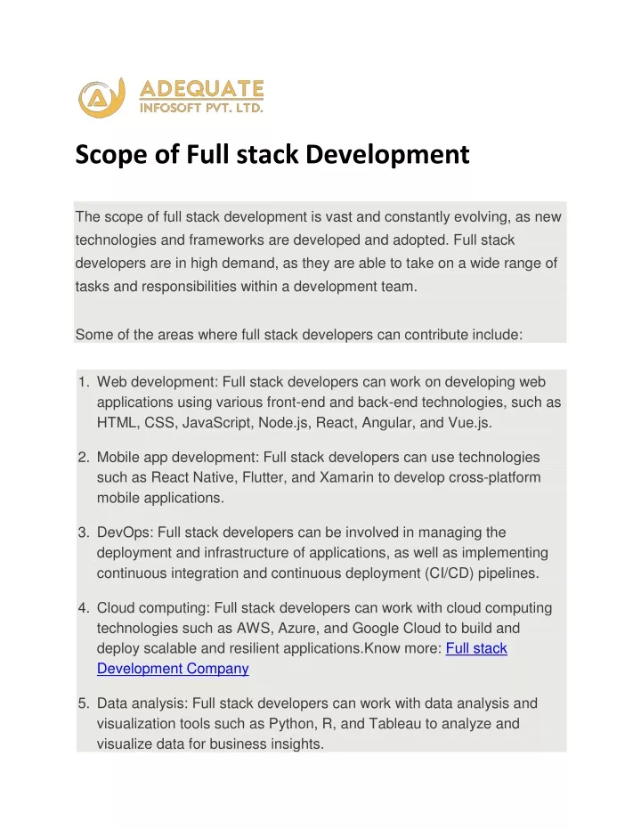 scope of full stack development