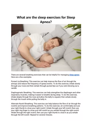 what are the sleep exercises for sleep apnea