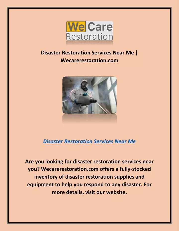 disaster restoration services near