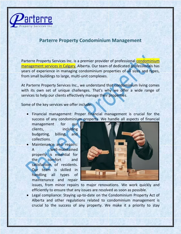 parterre property condominium management