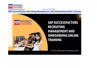 sap successfactors recruiting management and onboarding online training