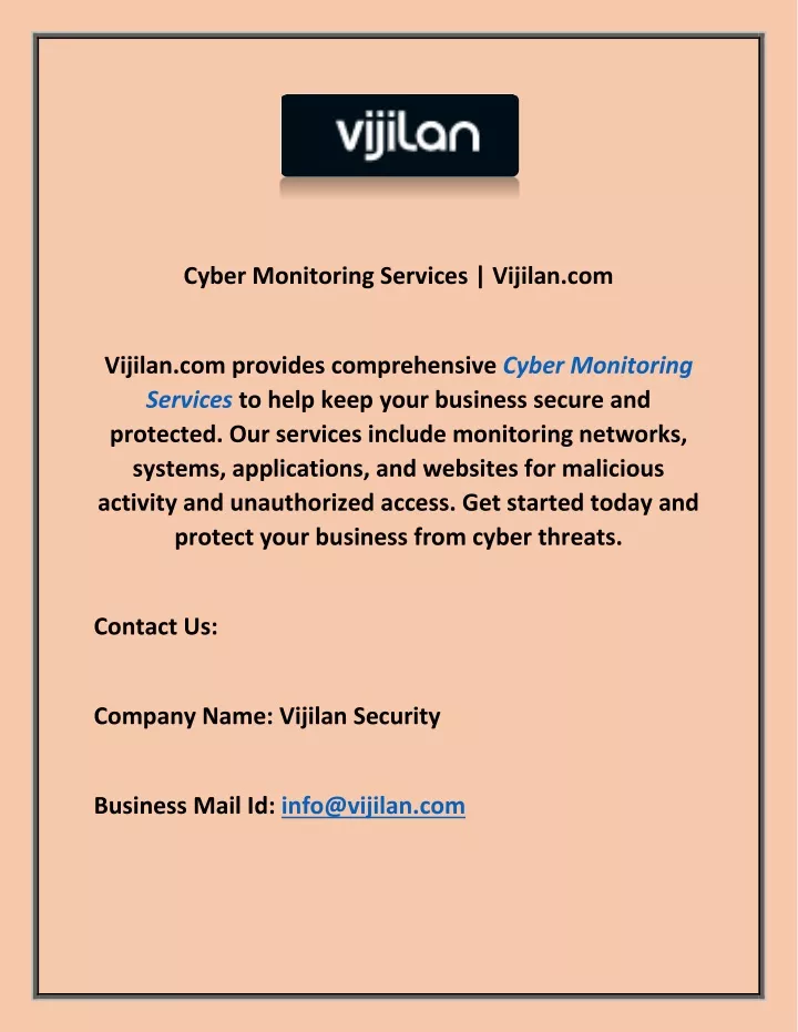 cyber monitoring services vijilan com