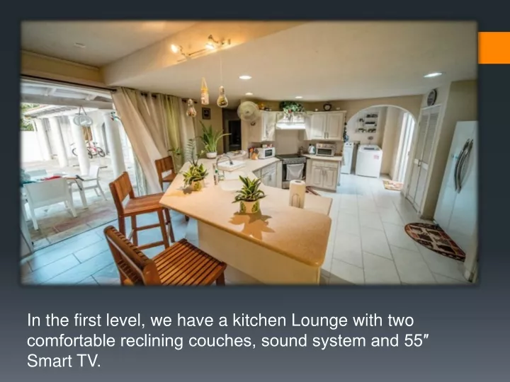 in the first level we have a kitchen lounge with