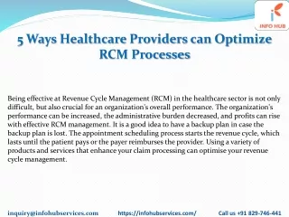5 Ways Healthcare Providers can Optimize RCM Processes