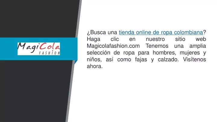 busca una tienda online de ropa colombiana haga