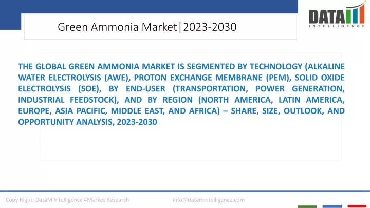 green ammonia market 2023 2030