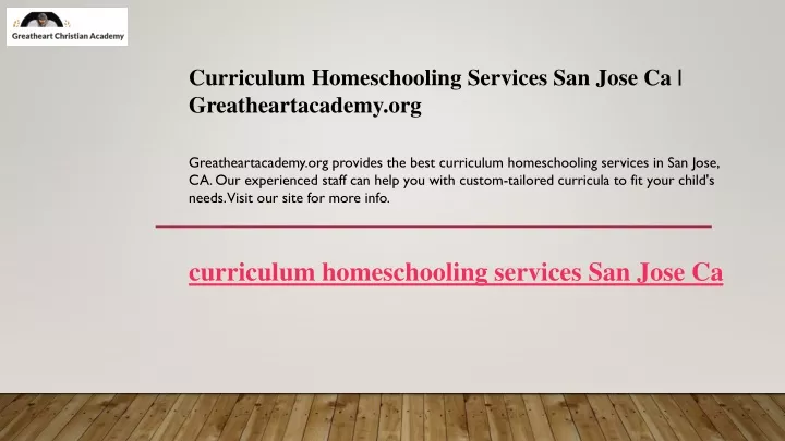 curriculum homeschooling services san jose
