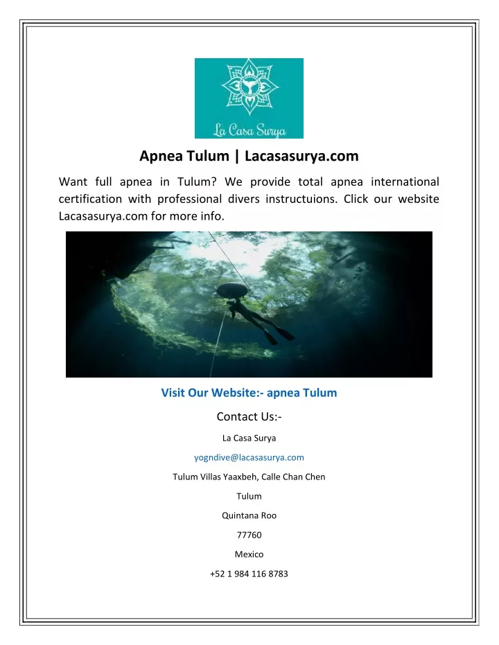 apnea tulum lacasasurya com