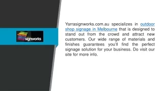 yarrasignworks com au specializes in outdoor shop