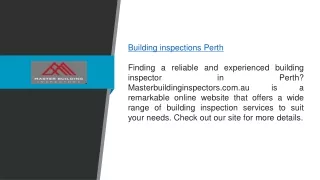 building inspections perth finding a reliable