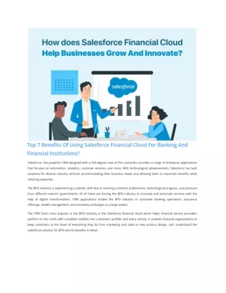 Top 7 Benefits Of Using Salesforce Financial Cloud For Banking And Financial Institutions