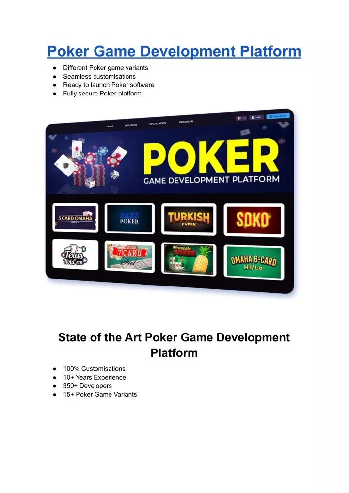 poker game development platform