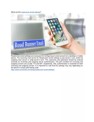 what are the roadrunner email settings