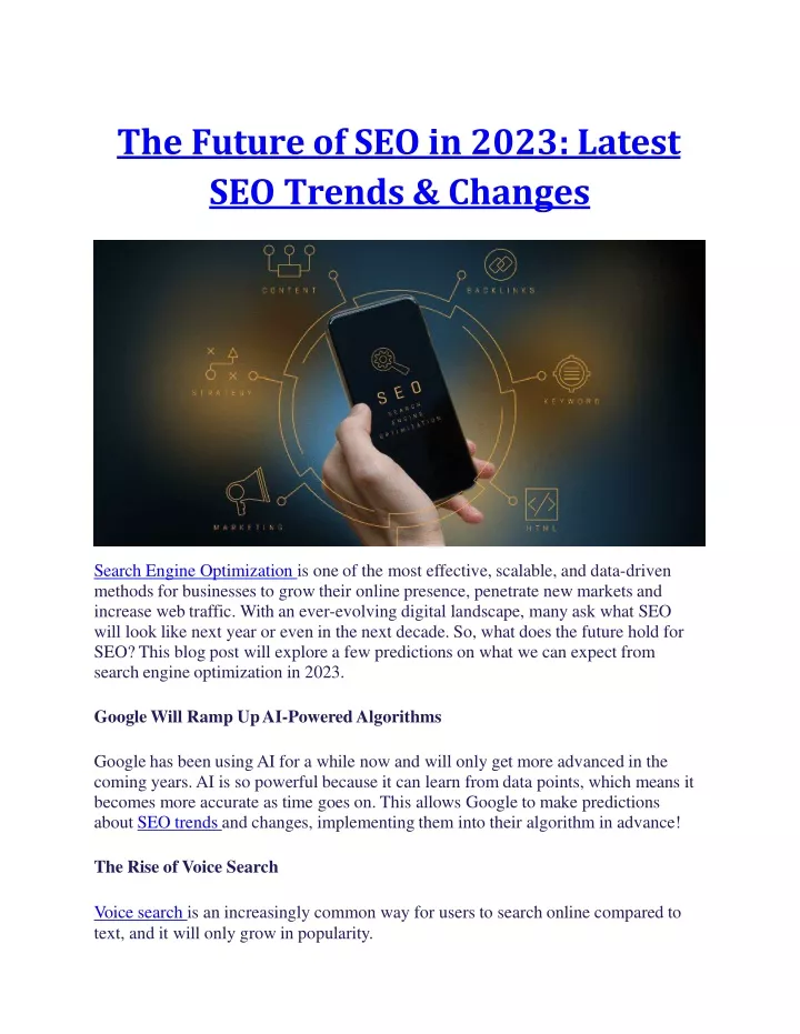 the future of seo in 2023 latest seo trends changes