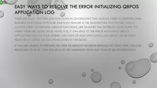 easy ways to resolve the error initializing qbpos application log
