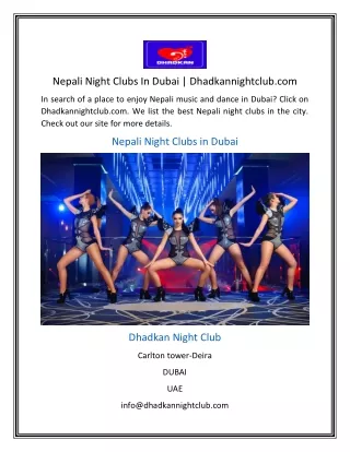 Nepali Night Clubs In Dubai | Dhadkannightclub.com